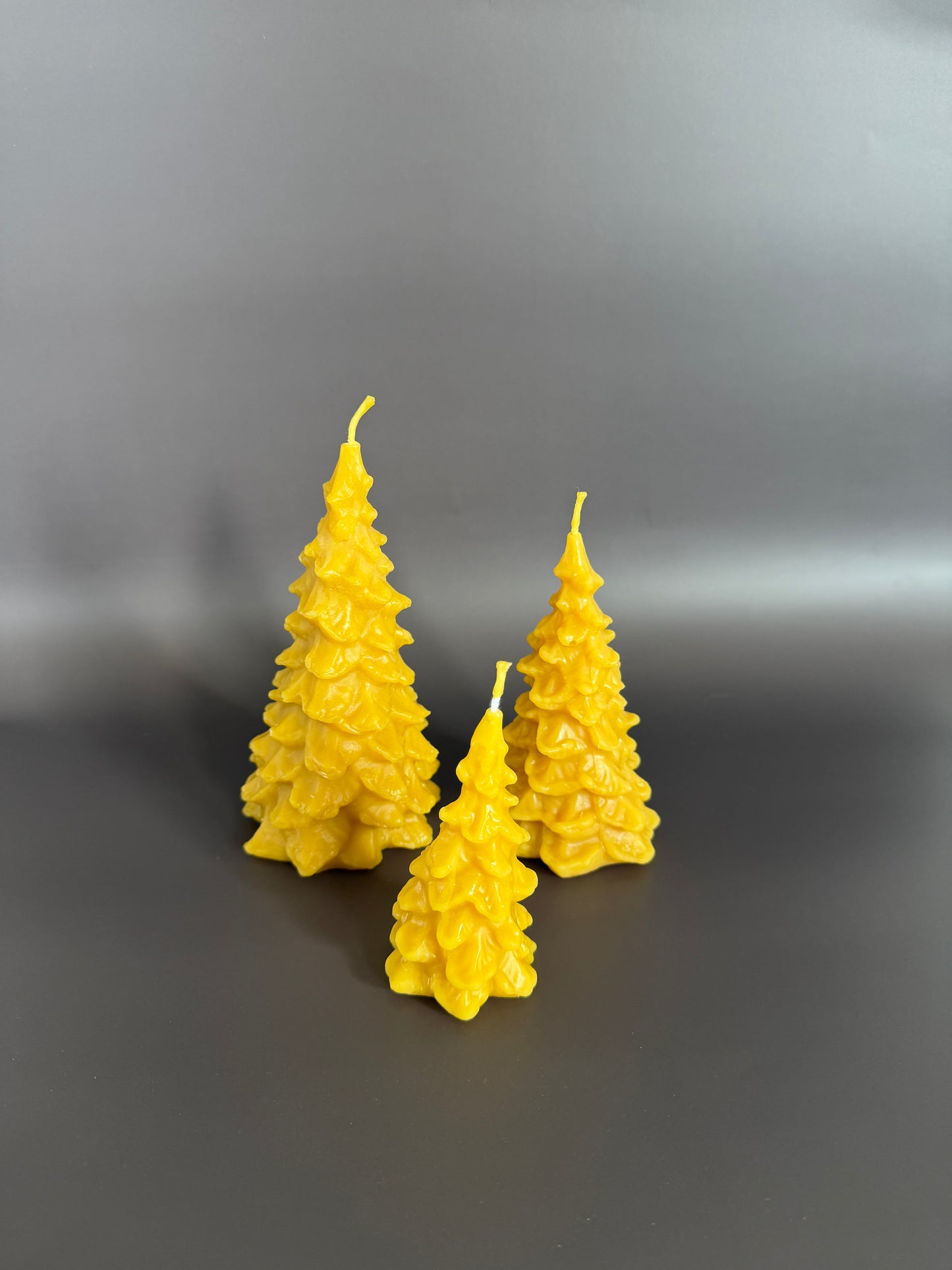 100% Pure Beeswax Christmas Tree Candles SET OF 3
