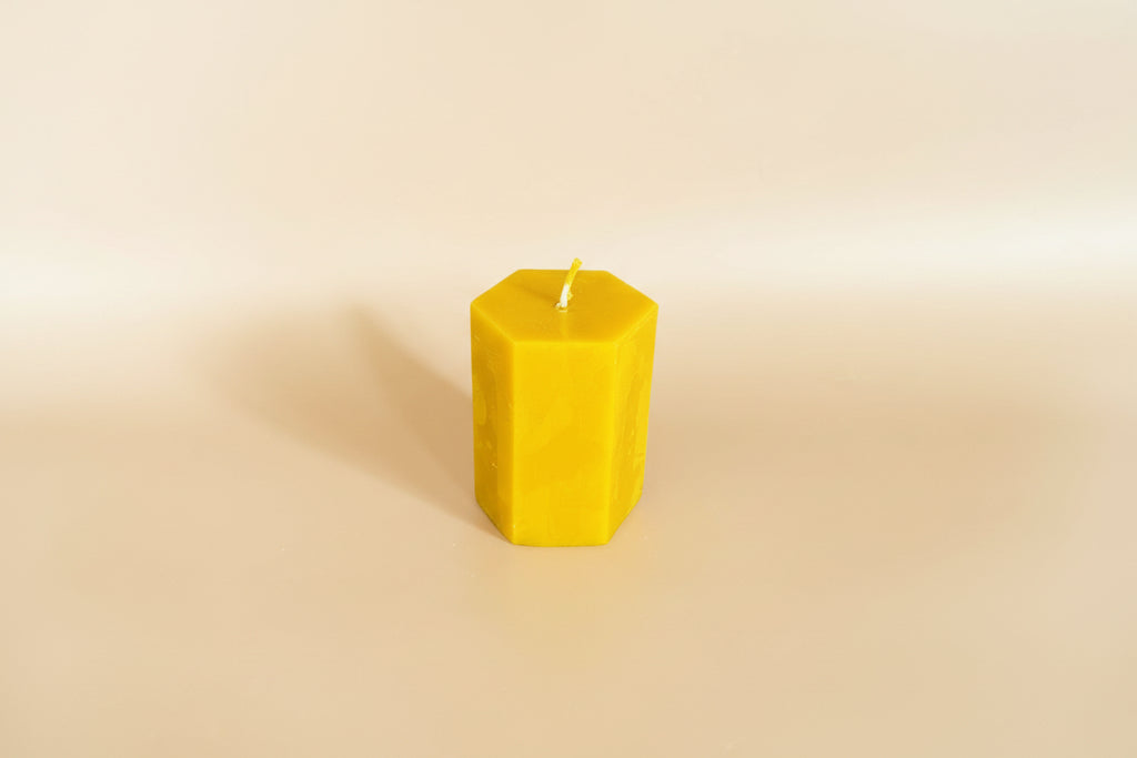 100% Pure Beeswax Hex Candle
