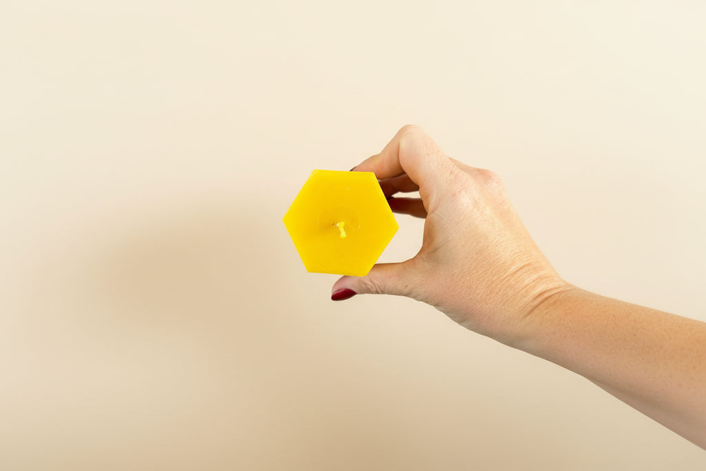 100% Pure Beeswax Hex Candle