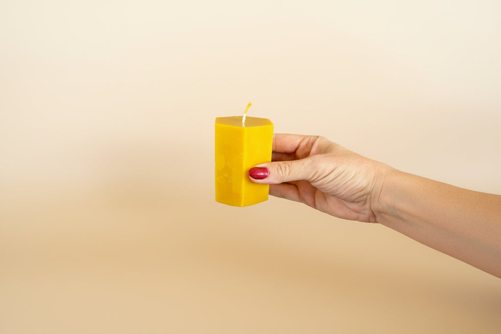 100% Pure Beeswax Hex Candle