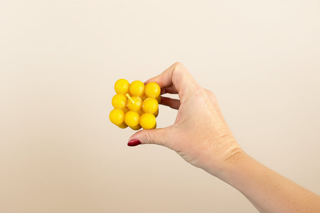 100% Pure Beeswax Marble Candle Stack