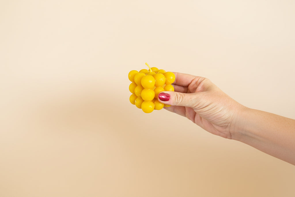 100% Pure Beeswax Marble Candle Stack