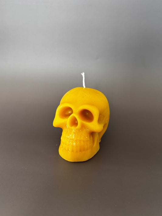 100% Pure Beeswax Skull Candle