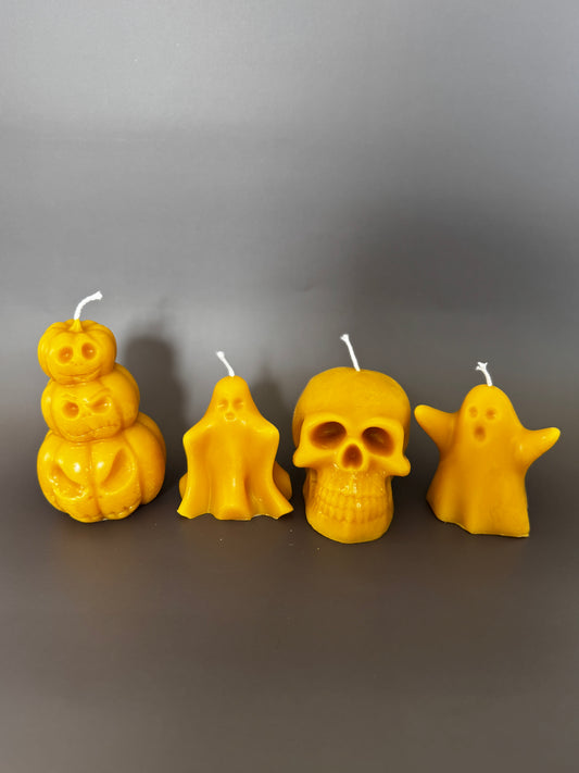 100% Pure Beeswax Halloween Candle Set (4)